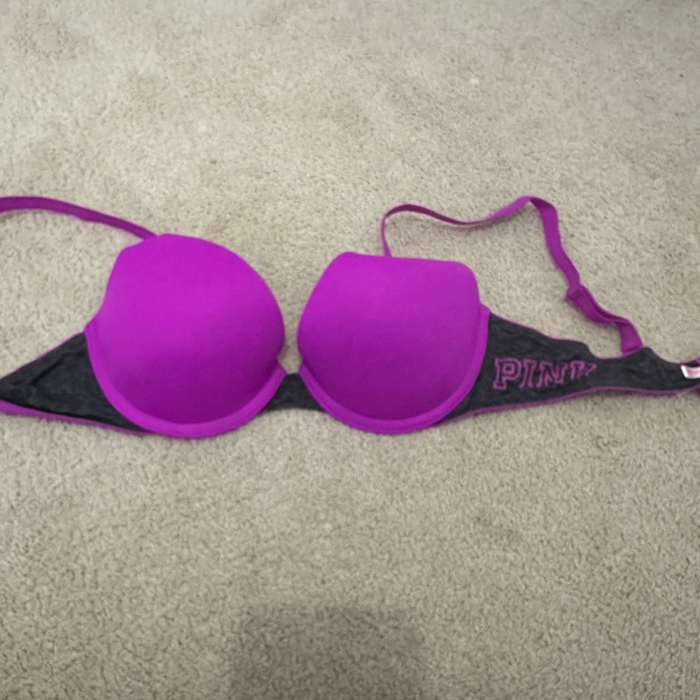 🤍 Victoria's Secret PINK Bra - Vibrant Purple and Black 🤍